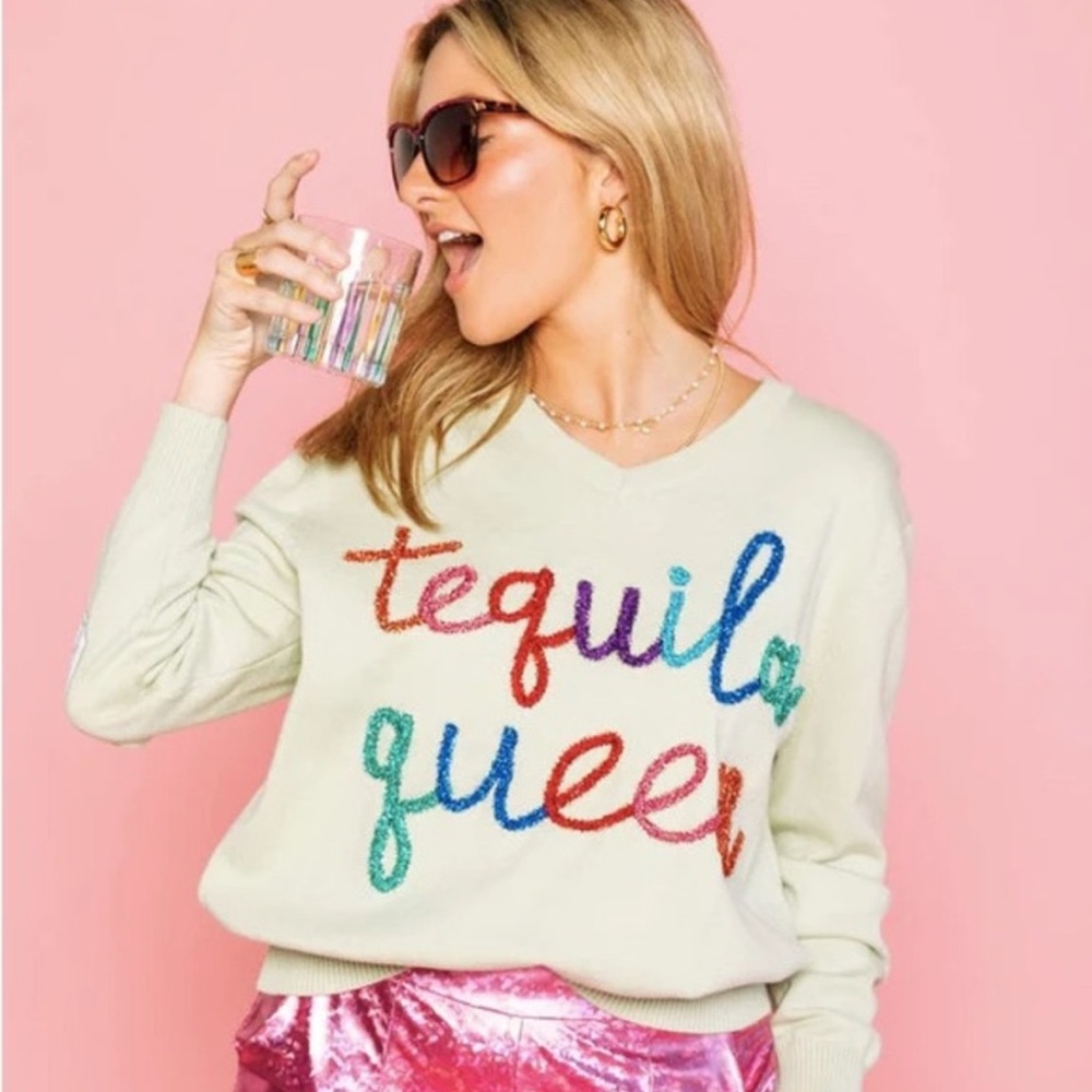 EUC Queen of Sparkles Tequila Queen Sweater. Medium.